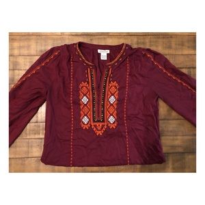 Lucky Brand- embroidered blouse